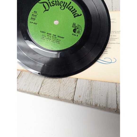 WALT DISNEY See Hear Read 33 1/3 rpm Lady And Tramp LLP-307 Book & Record 1965 - Picture 6 of 16